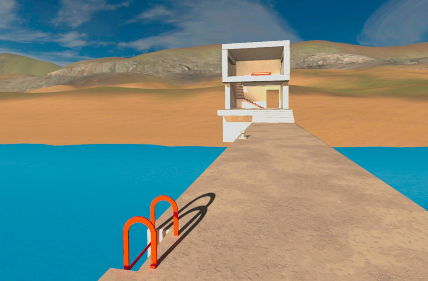 A picture of my beach house simulator